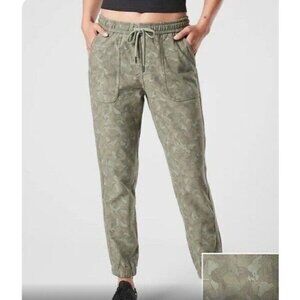 Athleta Printed Farallon Jogger Pants Women's Sz 4 Olive Green Stratum Camo